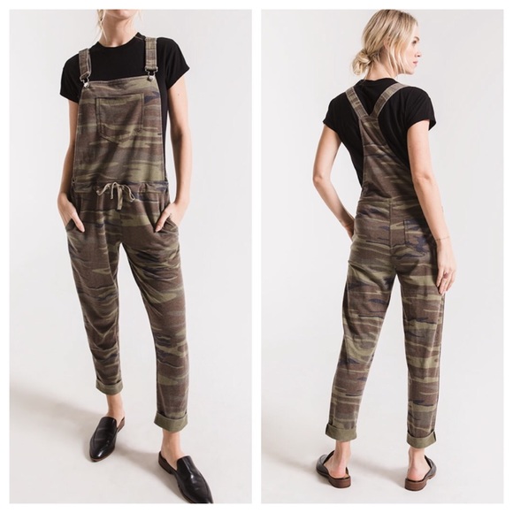 NWT Z-Supply Green Olive Camo Camouflage Overalls - Picture 6 of 7